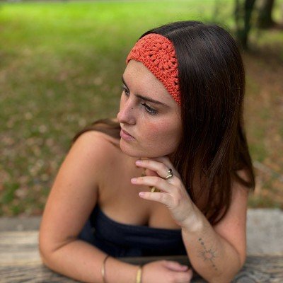 Bandeau orange en crochet