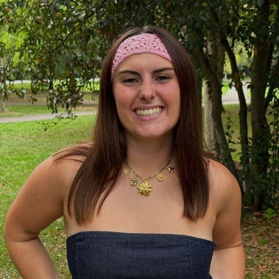 Bandeau en crochet rose