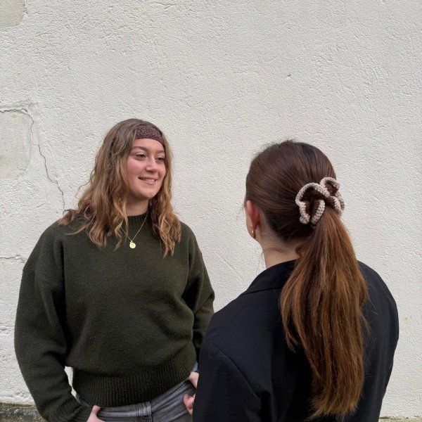 Chouchou Marron et beige